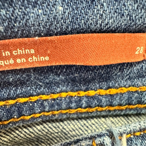 Anthropologie Pilcro Slim Boyfriend Crop Jeans Embroidered Side Stripe Size 28 - Picture 10 of 16